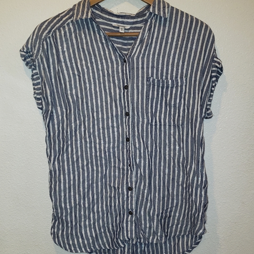 Sonoma metallic striped button up